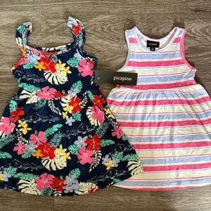 Baby Floral and Striped Dress Set size 24M